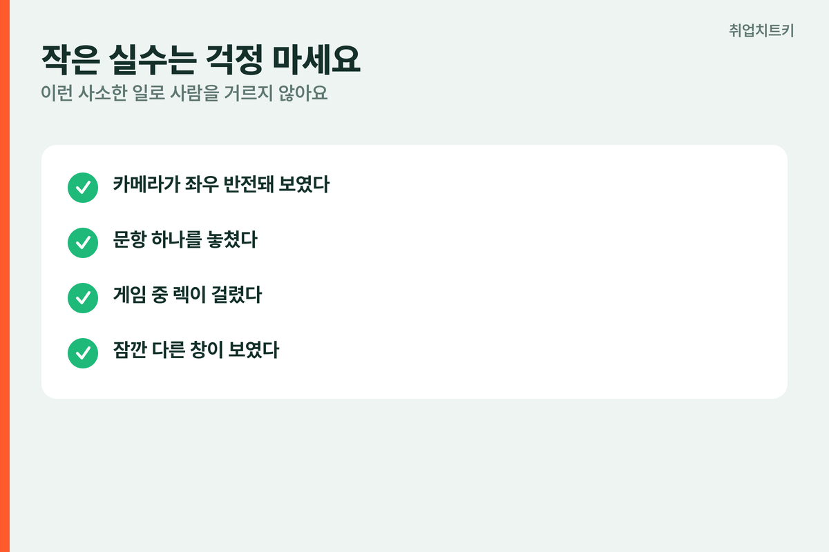AI 역량검사 작은 실수 걱정 마세요 좌우 반전 문항 놓침 렉 다른 창 탈락 아님