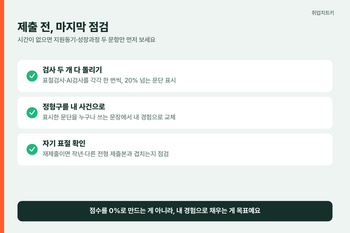 자소서 제출 전 표절률 마지막 점검 체크리스트