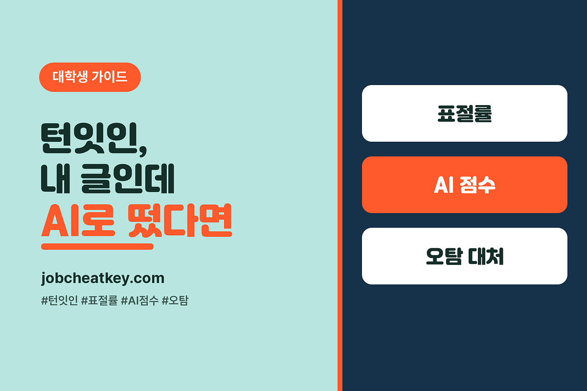턴잇인 표절률 vs AI 점수·오탐 대처, 내 글인데 AI로 뜰 때 (2026)