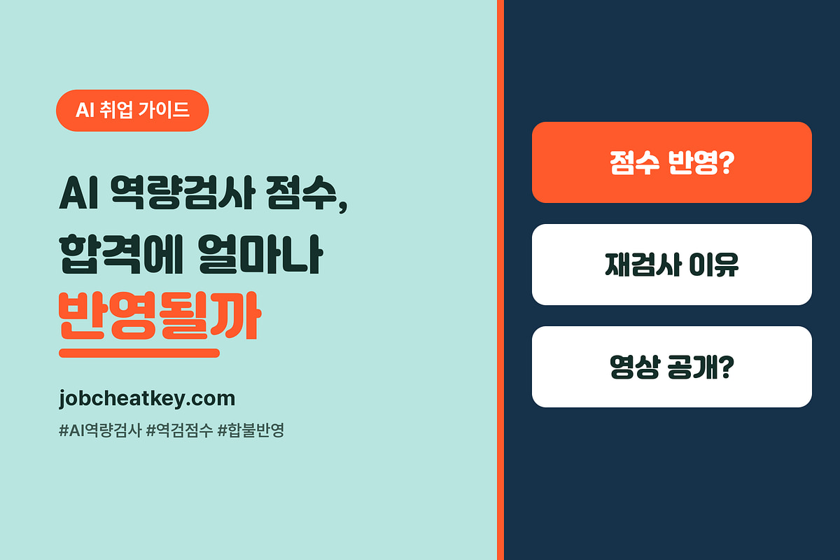 AI 역량검사 점수, 합격에 얼마나 반영될까 (탈락 필터·재검사·영상 공개 여부)