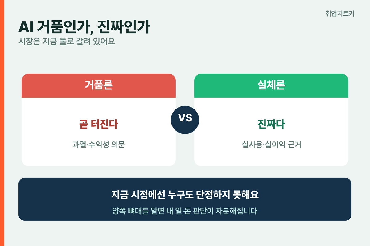 AI 거품인가 진짜인가 거품론 실체론 양쪽 근거 균형 정리