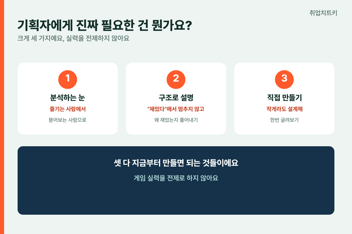 게임기획자 진짜 필요한 역량 분석하는눈 구조설명 직접실행