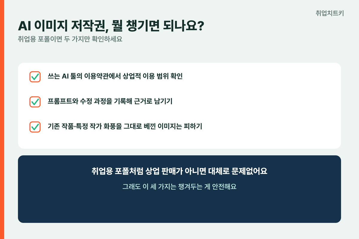 게임기획 포폴 AI 이미지 저작권 체크 이용약관 생성기록