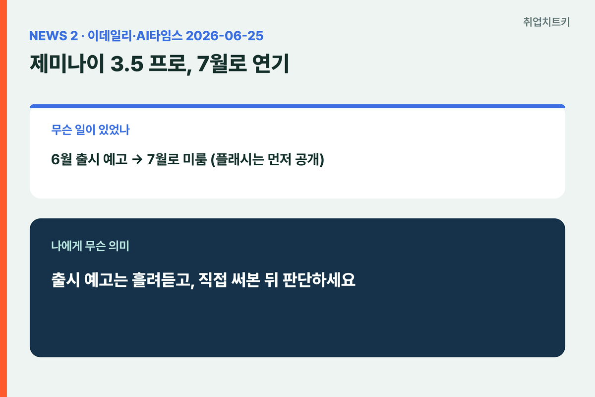 제미나이 3.5 프로 7월로 출시 연기 출시 예고는 흘려듣고 직접 써보기