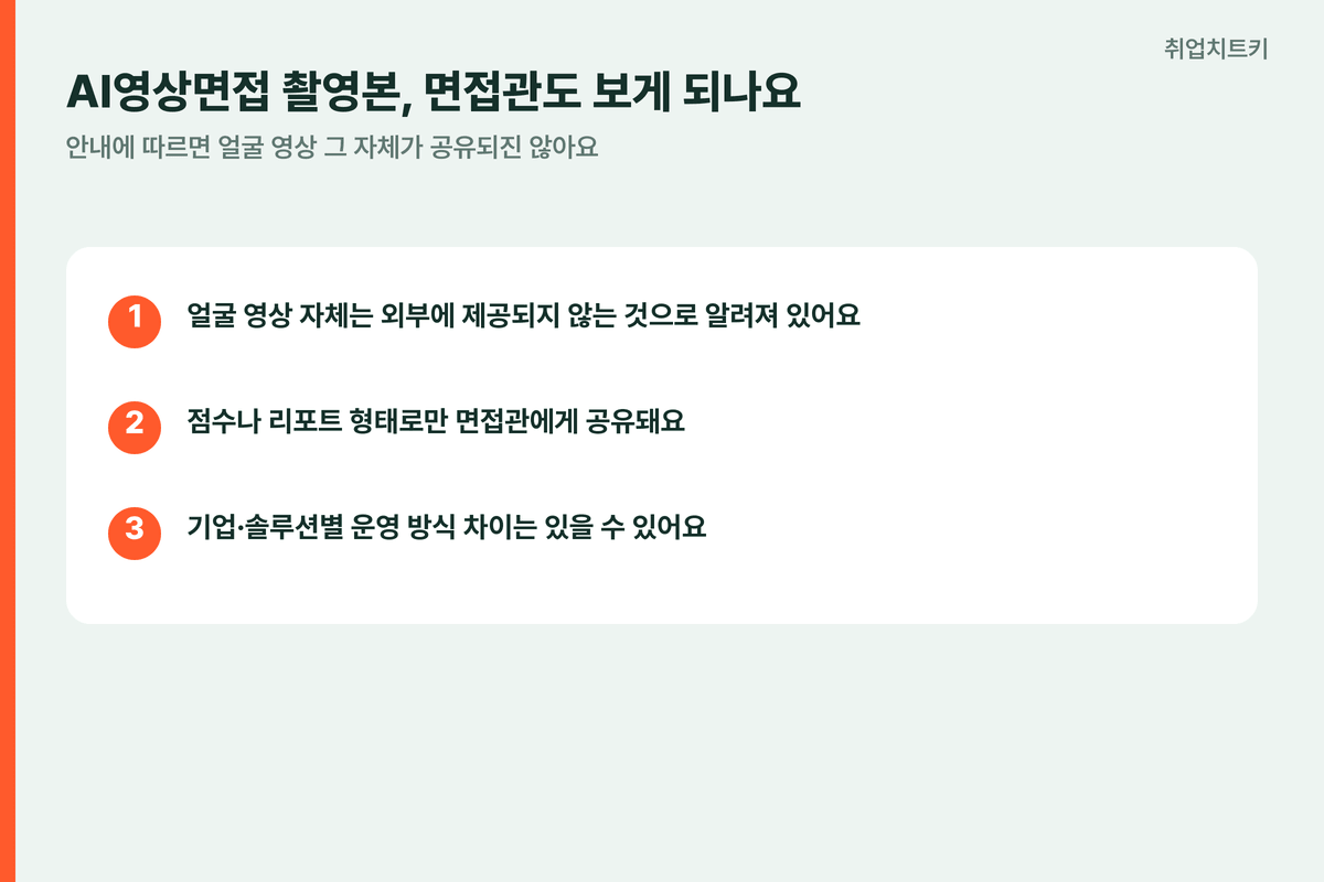 AI영상면접 촬영영상 면접관공개여부 점수리포트형태로만