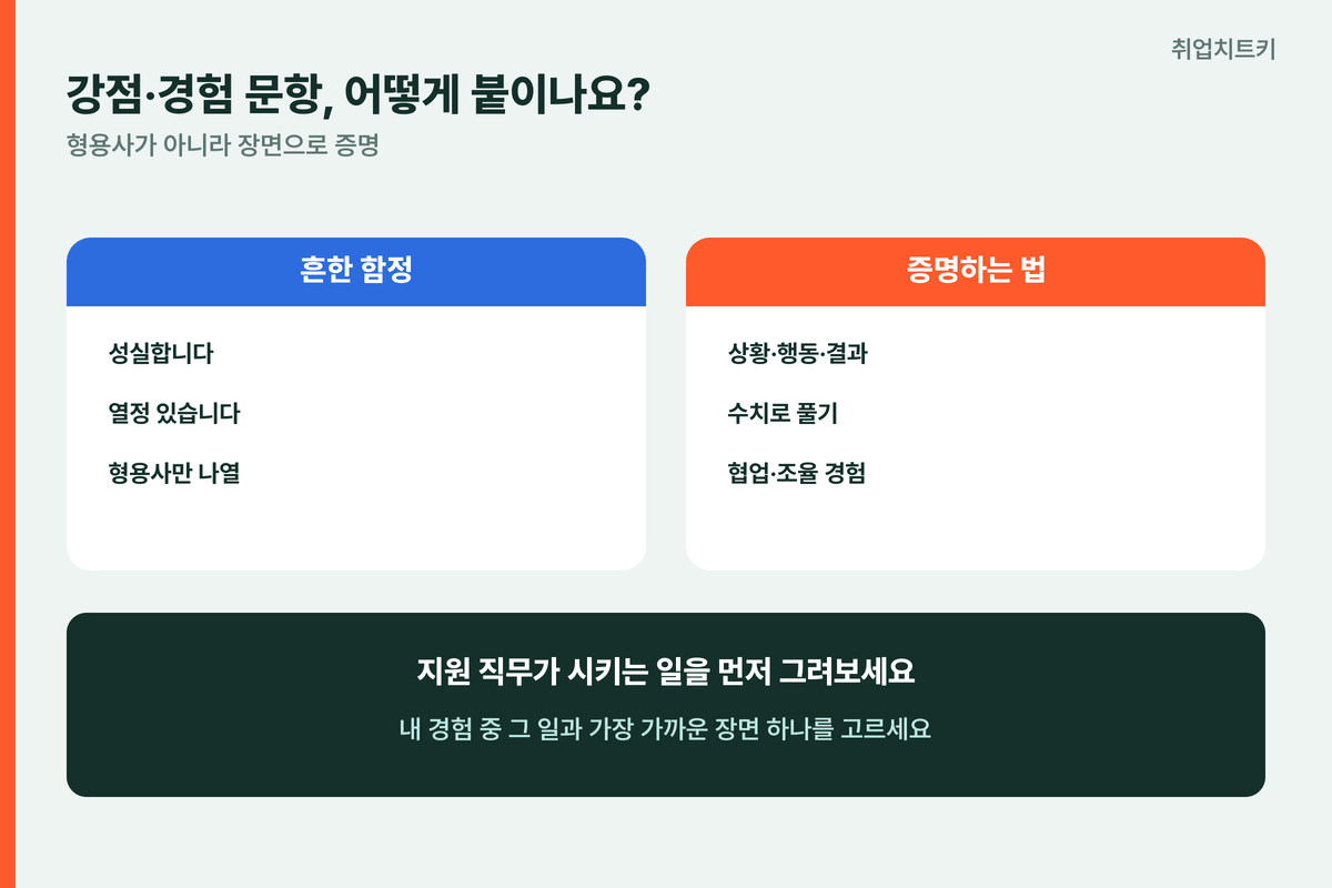 카카오게임즈 자소서 강점 경험 문항 형용사 대신 장면 증명