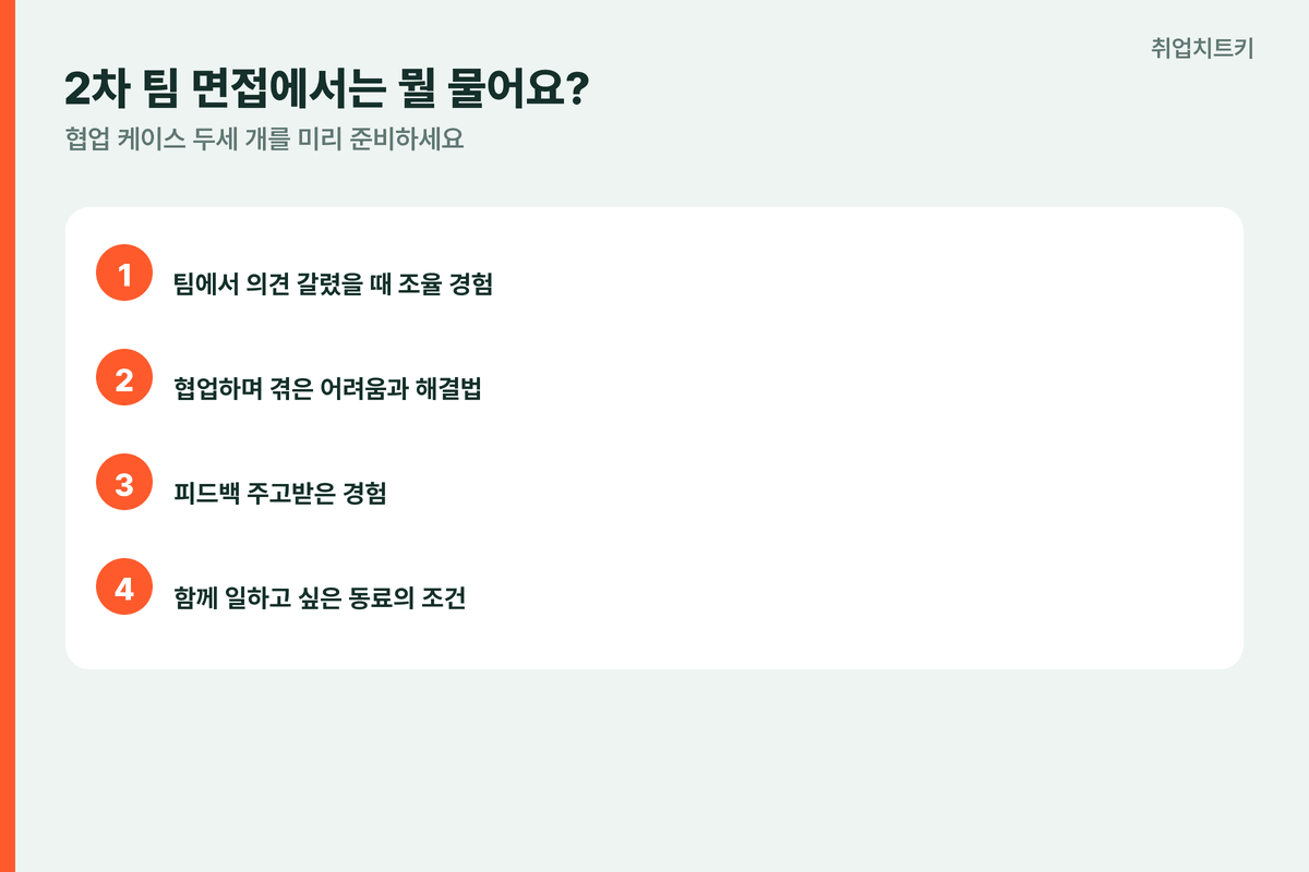 데브시스터즈2차팀면접 협업경험질문 케이스두세개준비