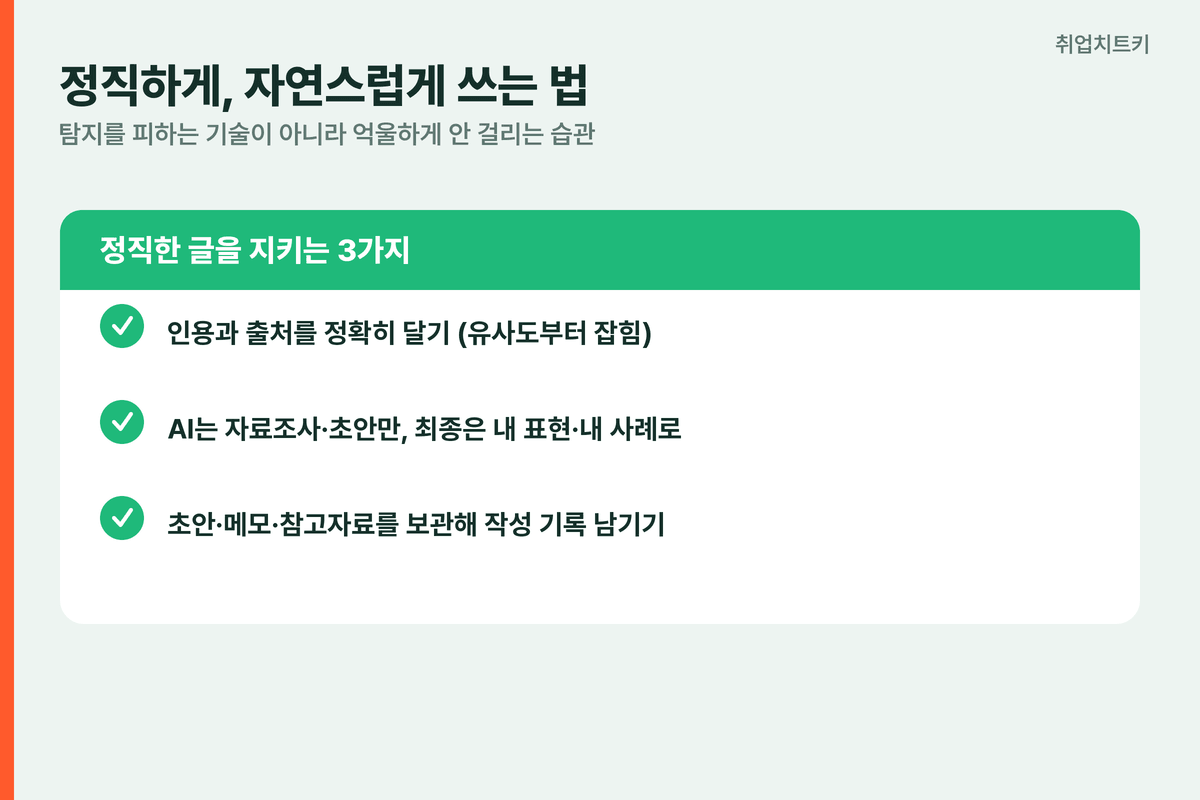 턴잇인 오탐 막는 정직한 글쓰기 인용 출처 AI 초안만 작성 기록 보관