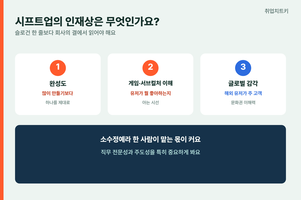 시프트업 인재상 완성도 게임서브컬처이해 글로벌감각 직무전문성