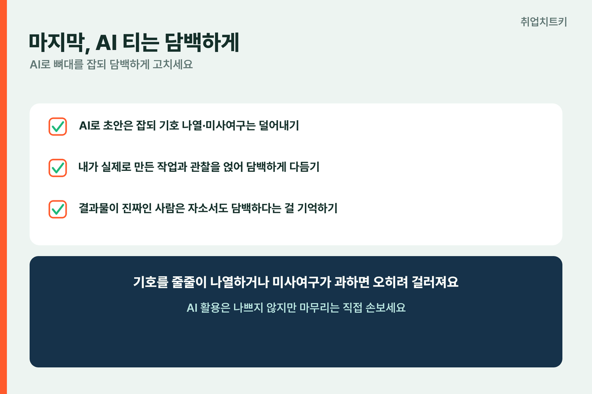 시프트업 자소서 AI티 담백하게 기호나열금지 실제경험얹기