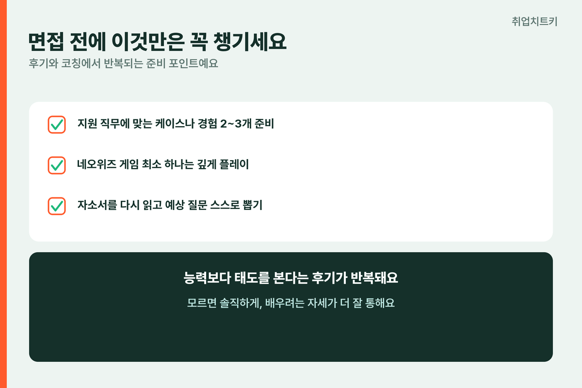 네오위즈 면접전준비 케이스경험 게임플레이 자소서재검토