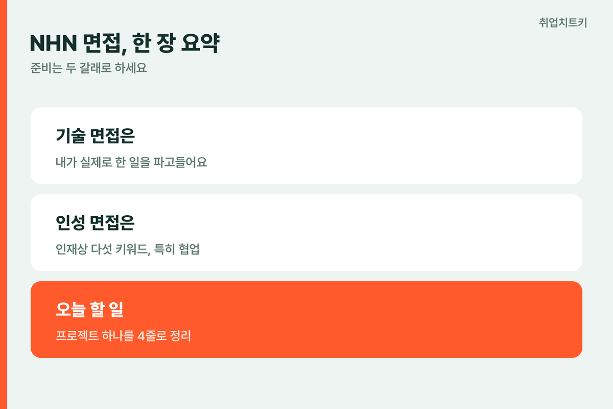 NHN면접 한장요약 기술면접인성면접 2축준비