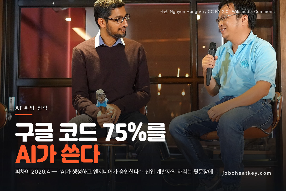 AI 코딩 75% 시대, 피차이·나델라 발언으로 본 신입 개발자의 길 (2026)