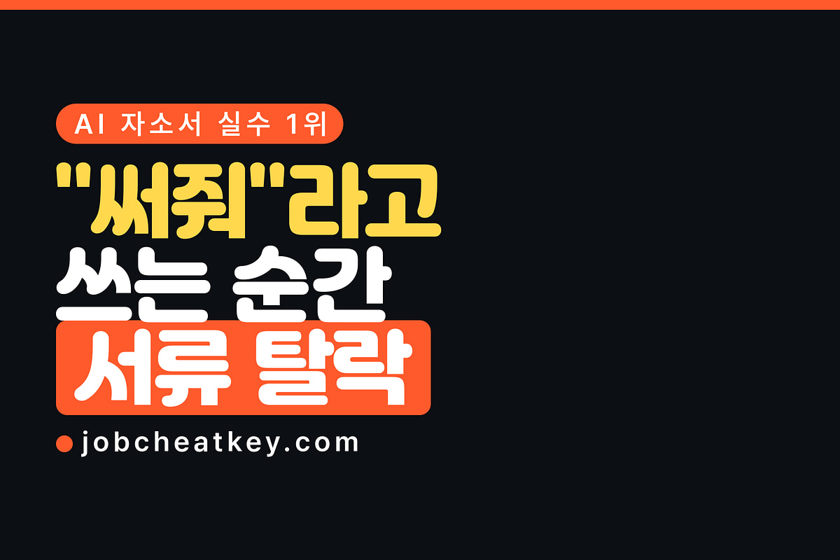 AI 자소서 실수 1위, 대신 써달라고 시키는 것 (2026)