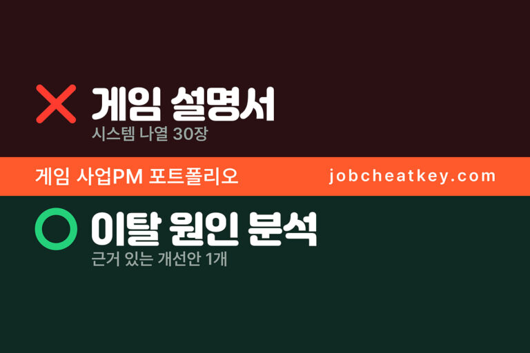 게임 사업PM 포트폴리오, 뭘 넣어야 합격하나 (현직자 기준 7가지)