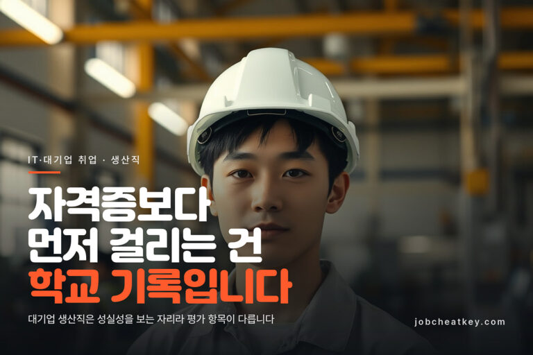 고졸 생산직 채용, 학교 출결부터 본다는 걸 아셨나요