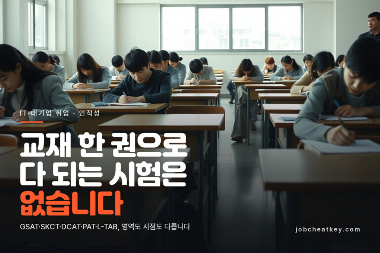 인적성검사 5종 비교 (GSAT·SKCT·DCAT·PAT·L-TAB)