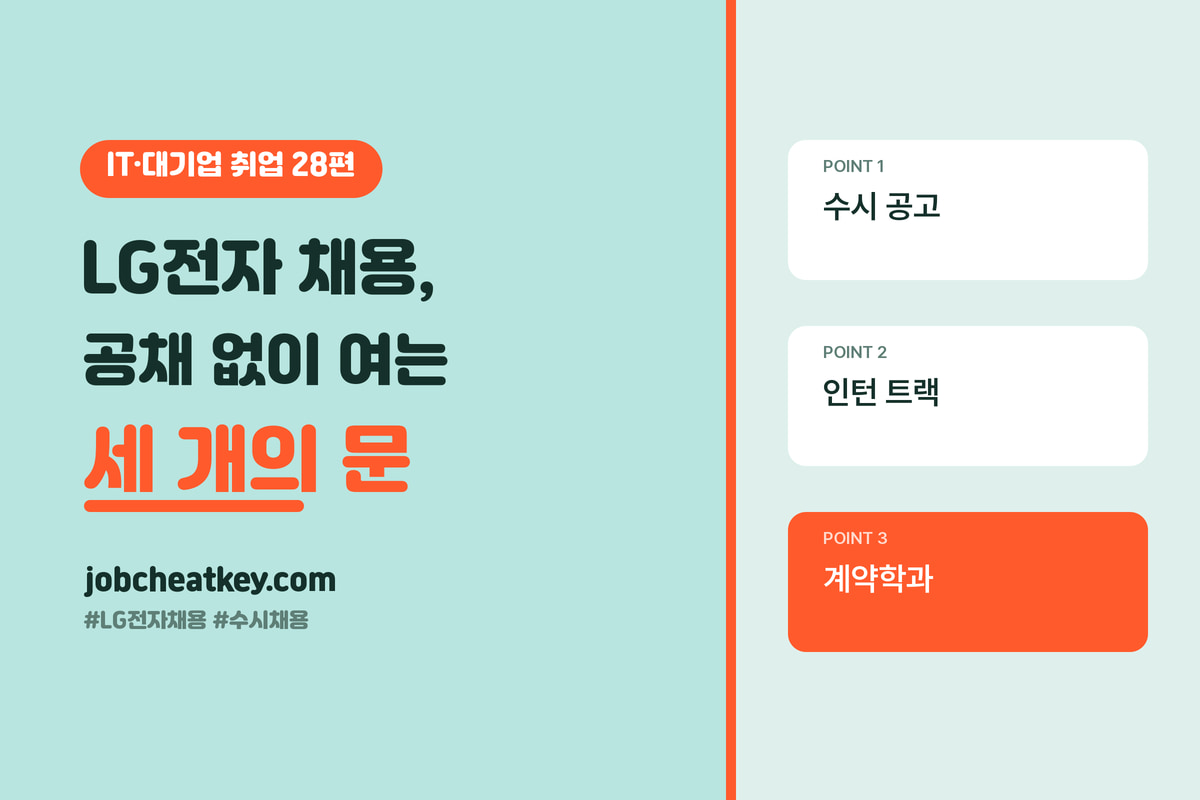 LG전자 채용, 공채 없이 들어가는 세 개의 문입니다