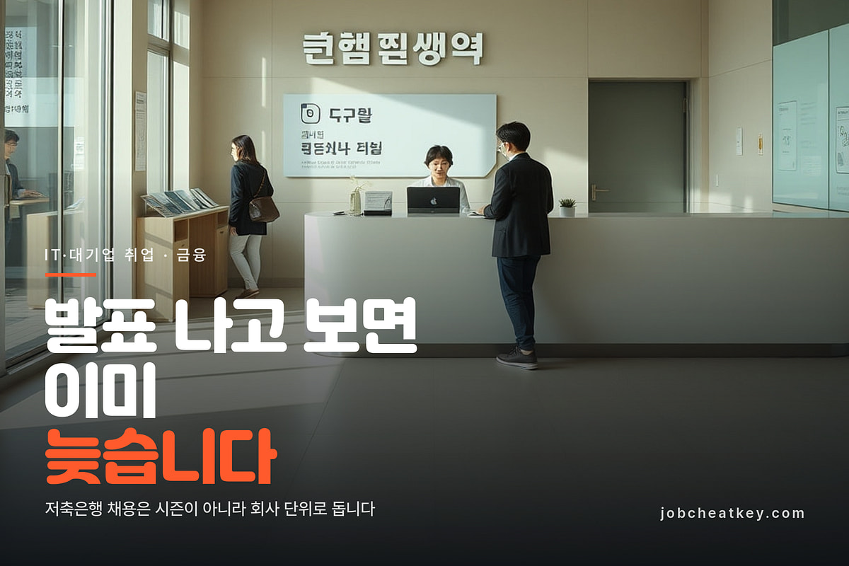 저축은행 채용, 1금융권 떨어진 뒤에 보면 늦습니다