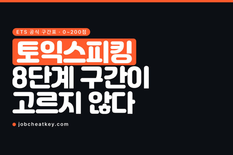 토익스피킹 레벨, 8단계 점수 구간이 고르지 않습니다