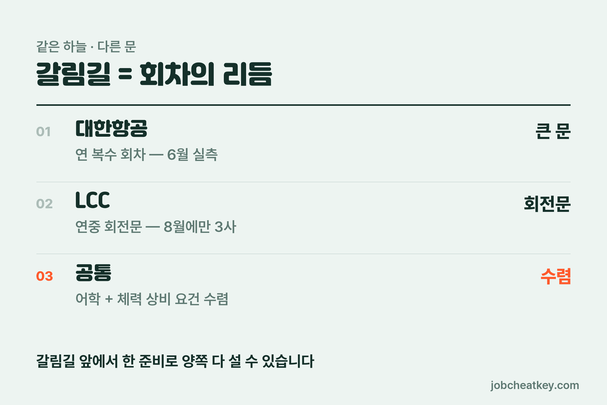 항공사 채용 갈림길
