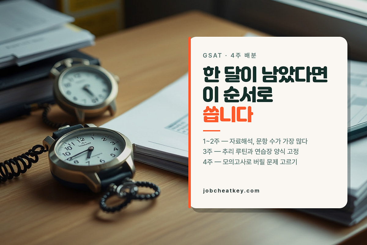 GSAT 한 달 준비 4주 배분