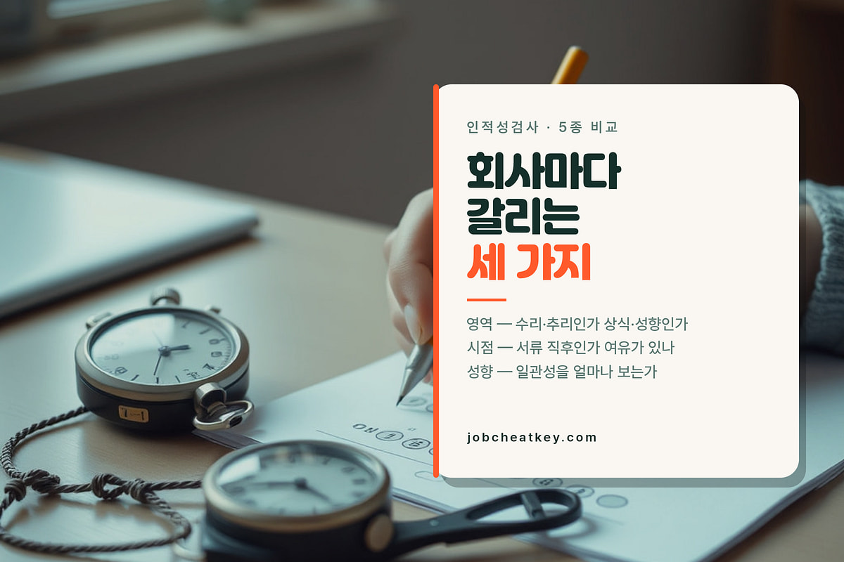 인적성검사 5종 비교