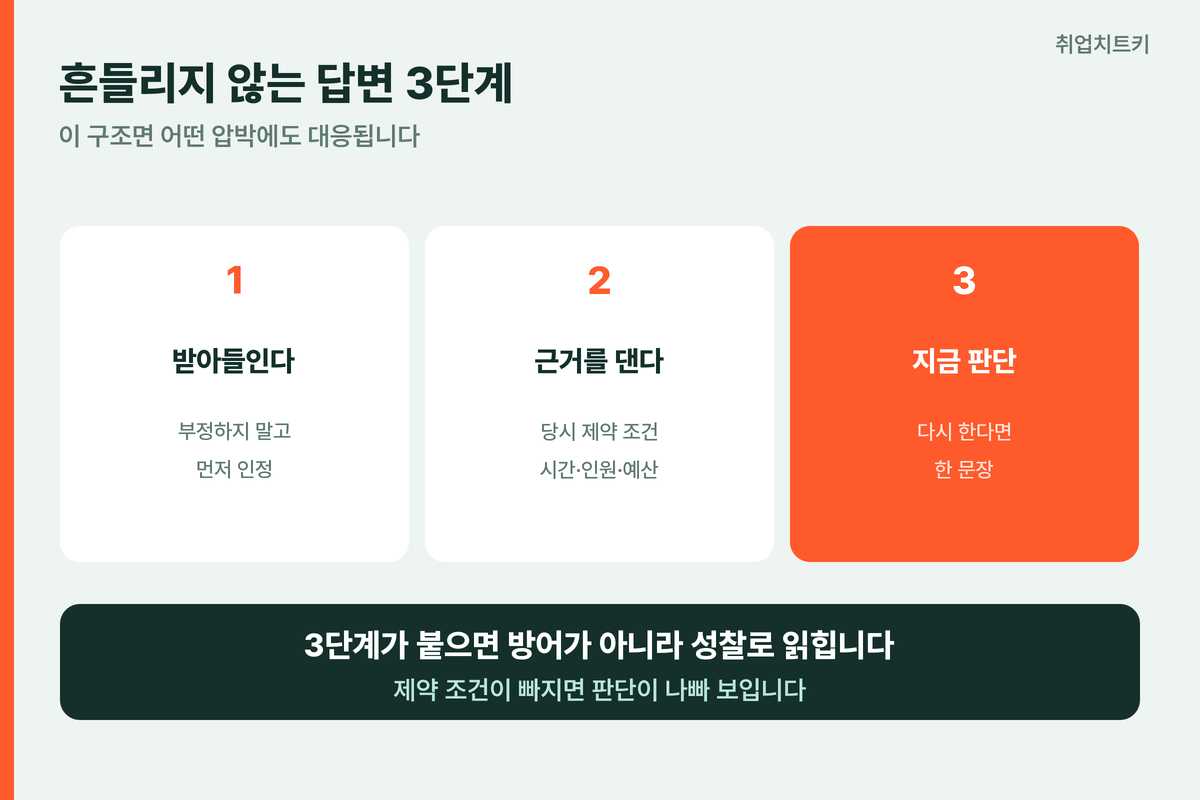 흔들리지 않는 답변 3단계
