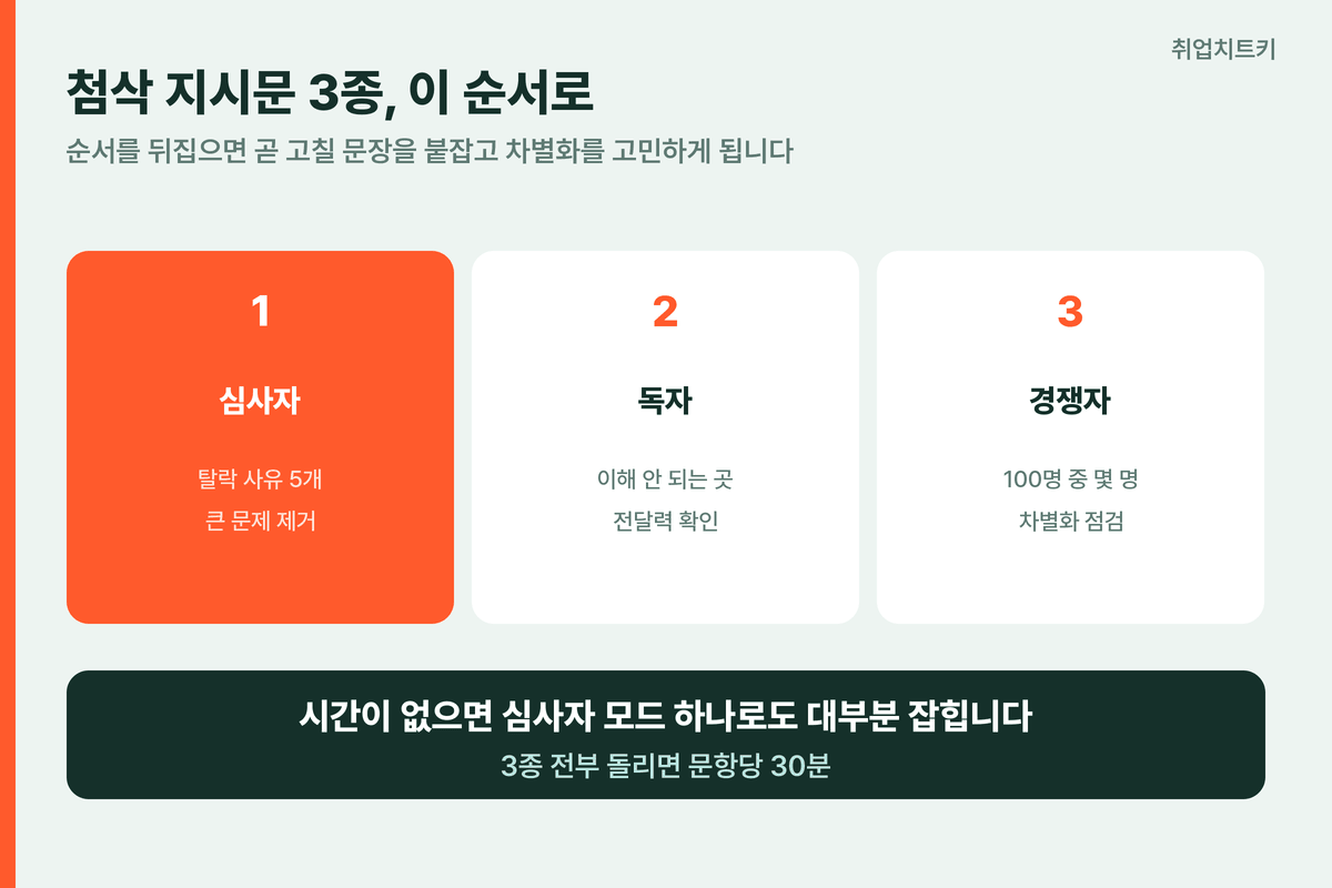 첨삭 지시문 3종 비교