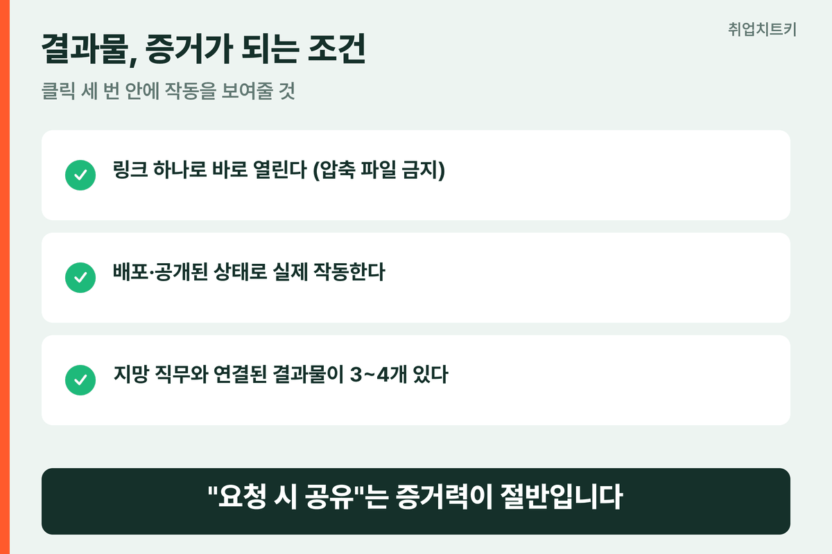 완성 결과물의 조건 링크로 열리고 작동하는 상태