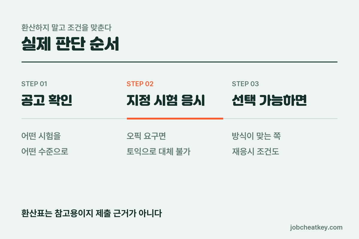 어학시험 선택 순서