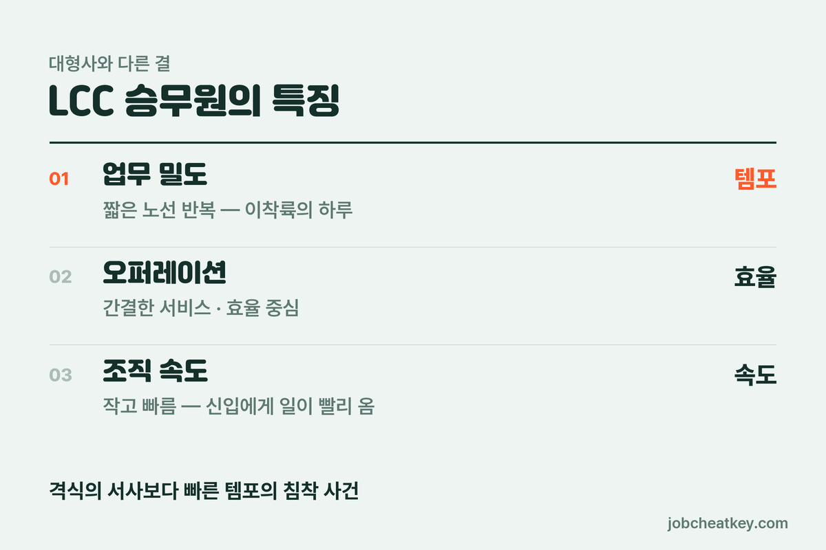 LCC 승무원의 특징
