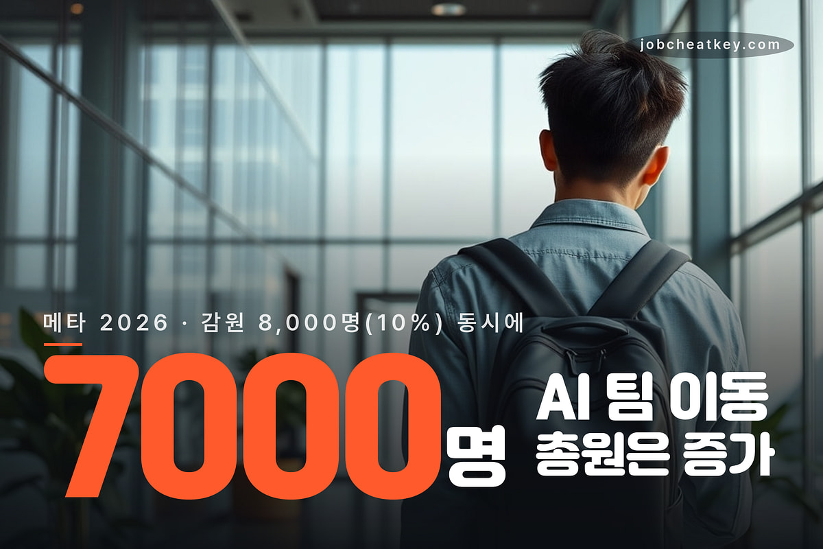 메타 2026년 인력 재편, 8,000명 감원과 7,000명 AI 조직 이동