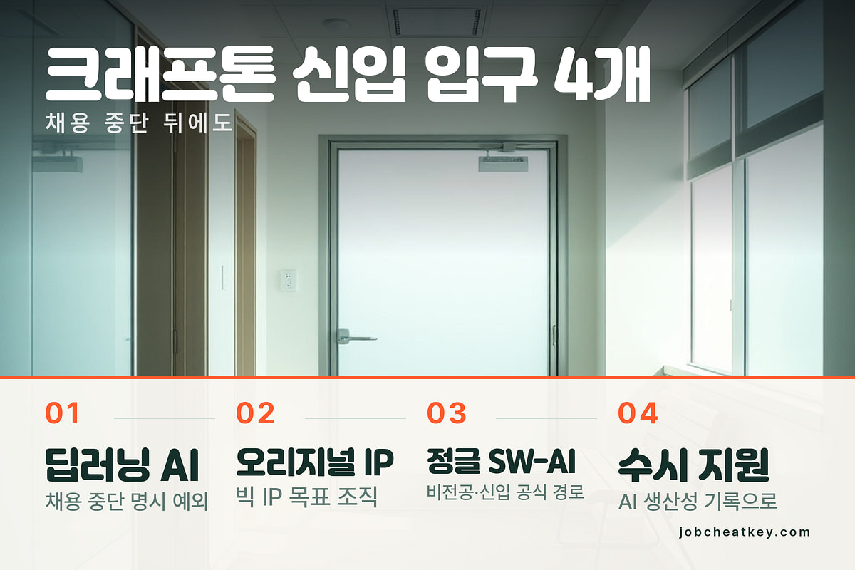 크래프톤 신규 채용 중단 뒤에도 열려 있는 신입 입구 4단계