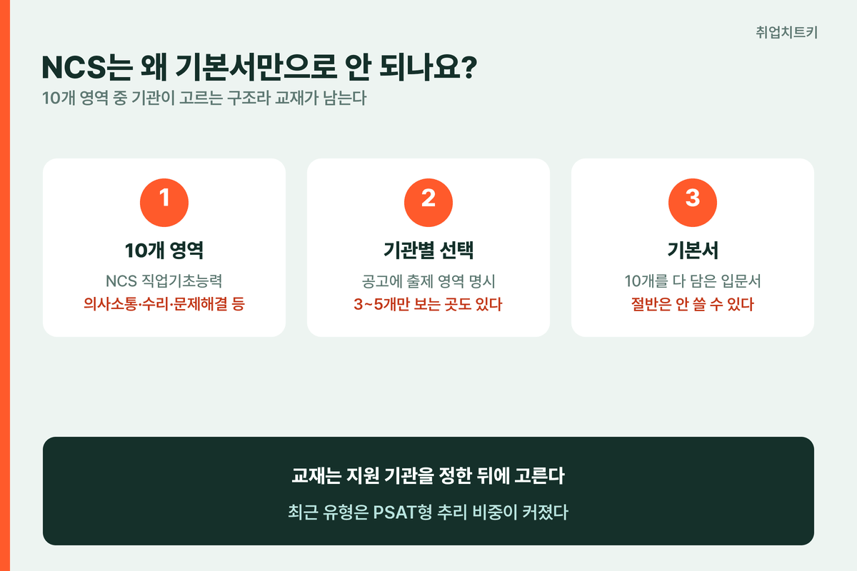 공기업 NCS 10개 영역과 기관별 출제 차이