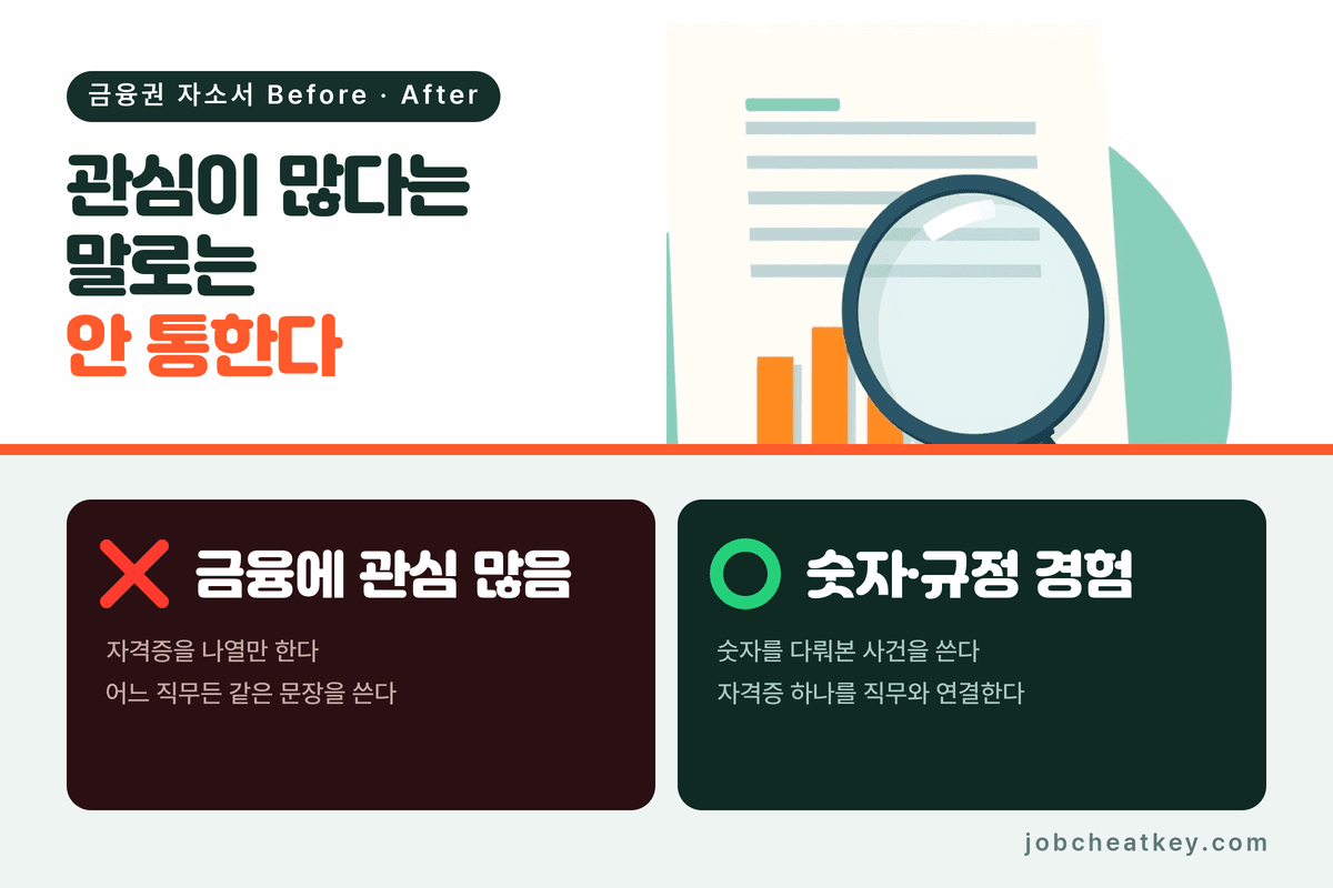 저축은행 지원 자소서 방향 비교