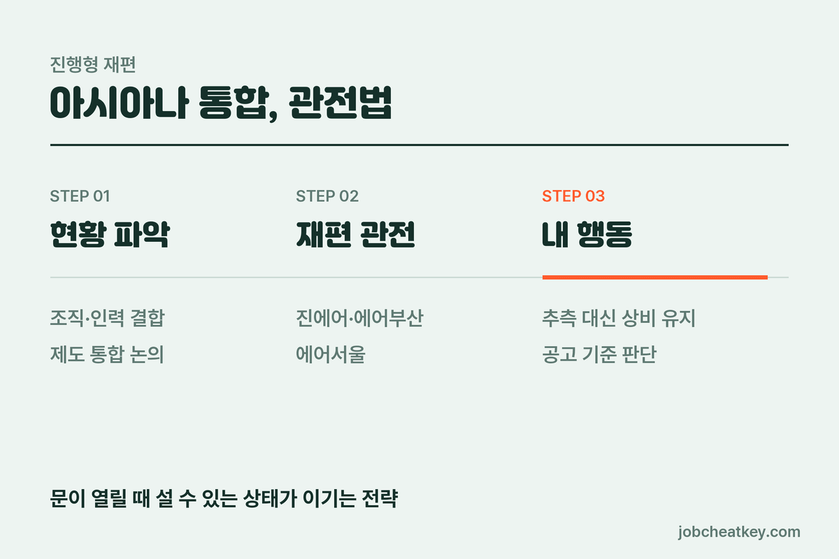 아시아나 통합 변수