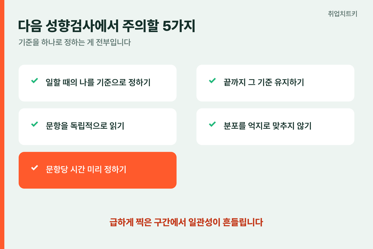 다음 성향검사에서 주의할 5가지