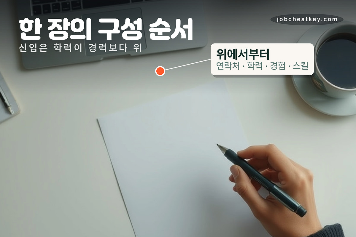 한 장의 구성 순서