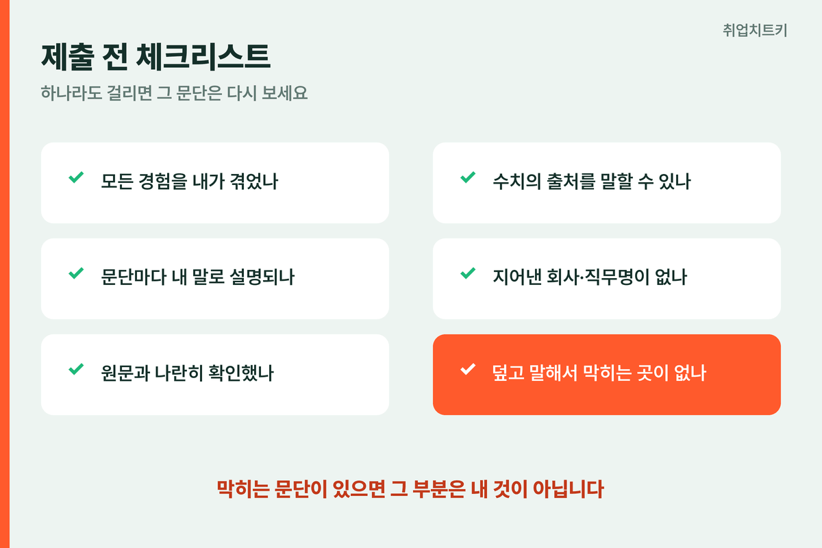 AI 자소서 제출 전 체크리스트