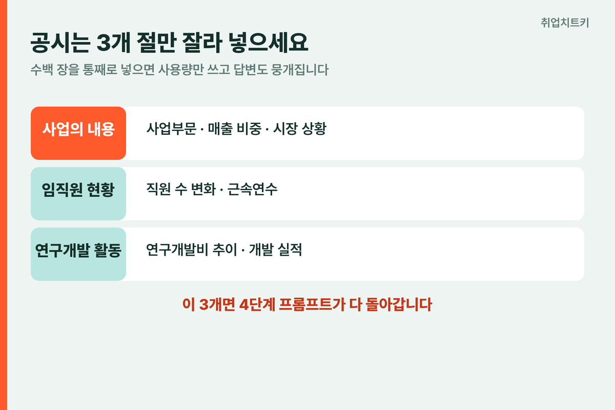 공시 문서에서 잘라 넣을 3개 절