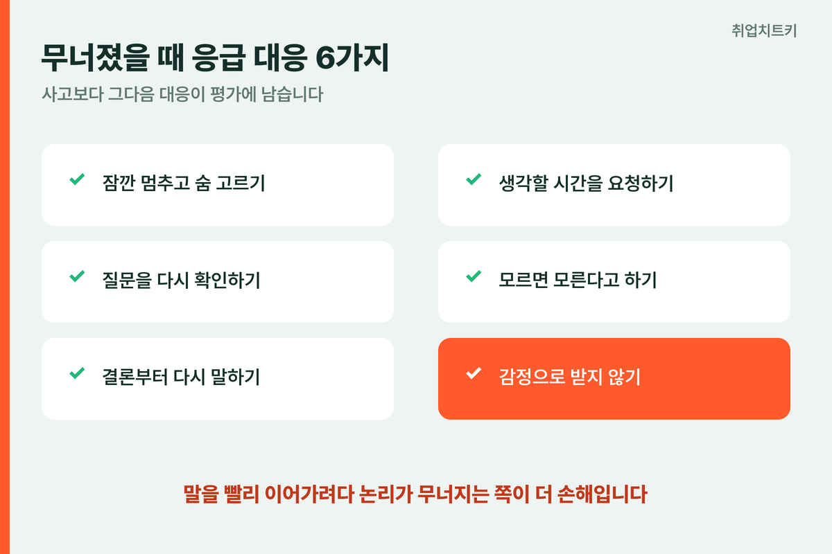 압박면접 응급 대응 6가지