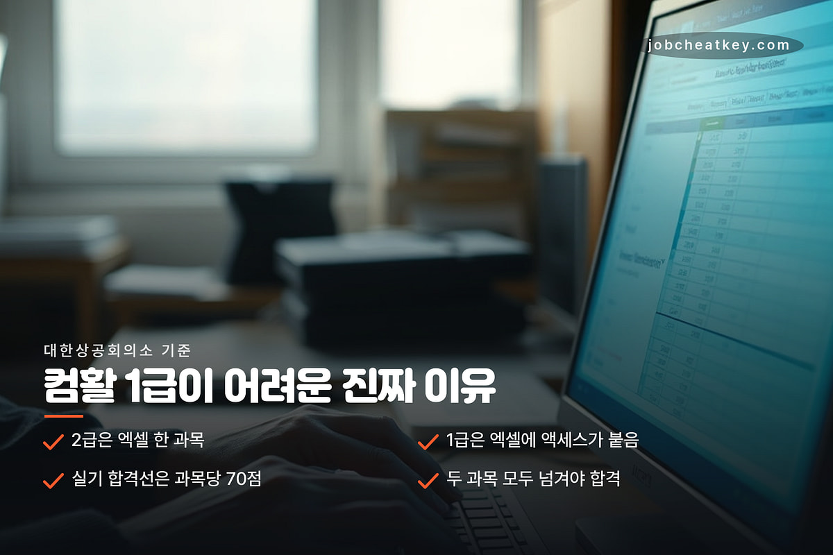 컴활 1급 실기 합격 기준 과목당 70점