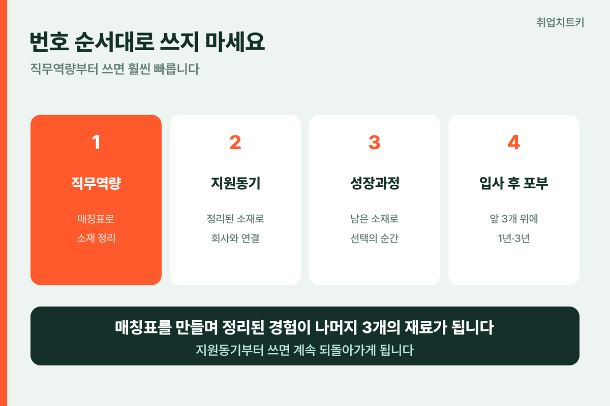 자소서 작성 권장 순서