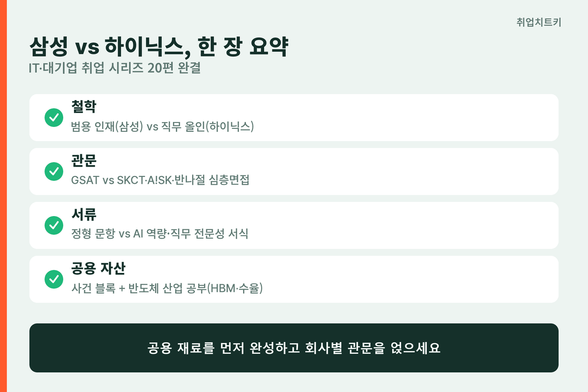 삼성전자 SK하이닉스 비교 핵심 요약