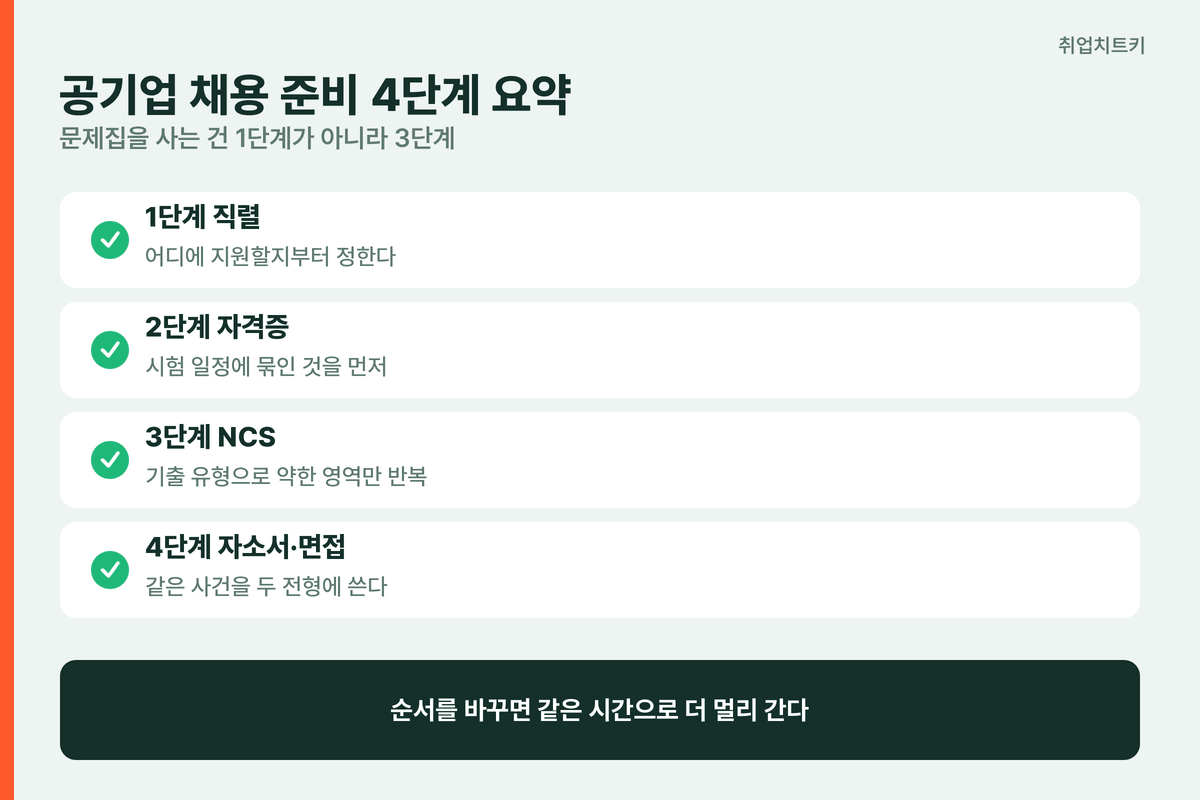 공기업 채용 준비 순서 요약