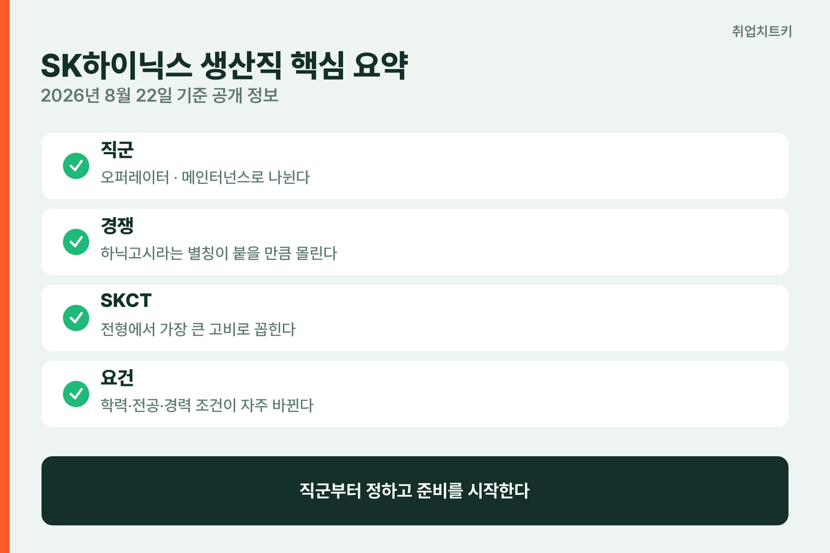 SK하이닉스 생산직 핵심 요약