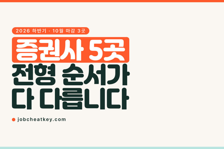 증권사 채용 비교, 5곳이 전형 순서부터 다릅니다