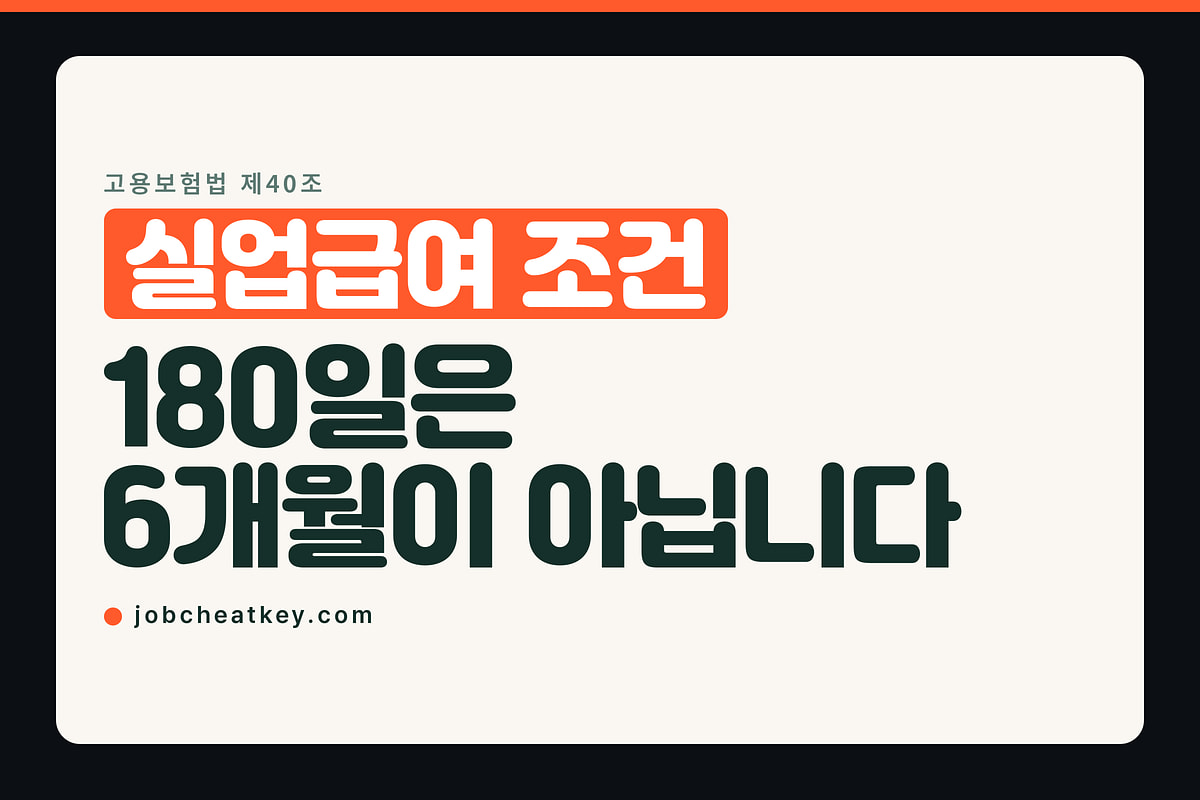 실업급여 조건, 180일은 6개월이 아닙니다