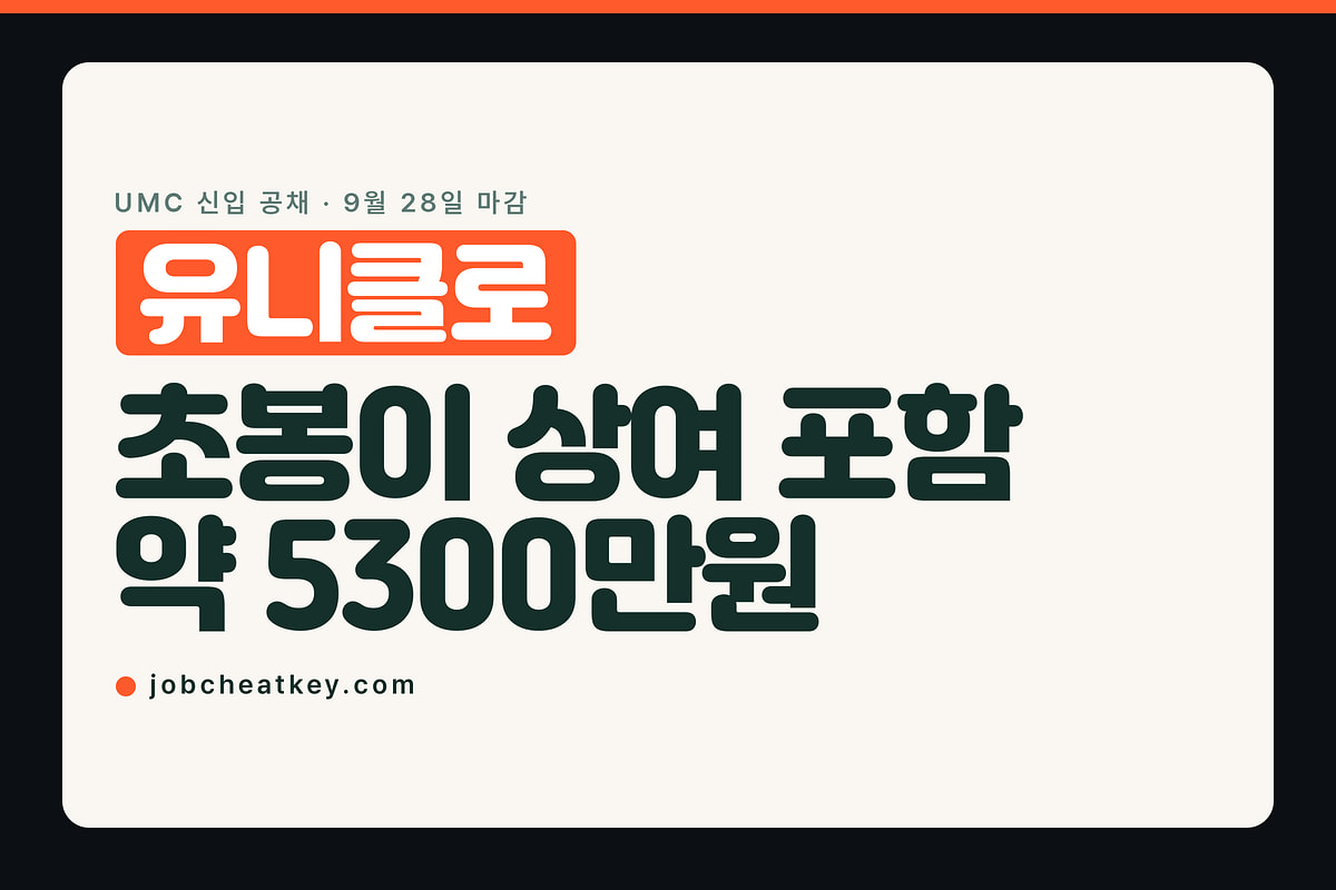 유니클로 채용, 신입 초봉이 상여 포함 약 5300만원입니다